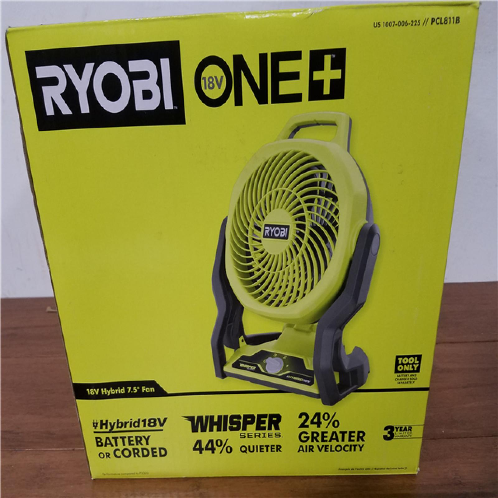 California NEW Ryobi Plus+ 18V Hybrid 7.5 Fan (Tool Only)