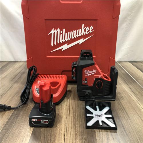 AS-IS Milwaukee 12-Volt Lithium-Ion Cordless Green 250 ft. 3-Plane Laser Level Kit