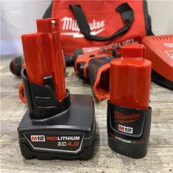 AS-IS Milwaukee FUEL 12-Volt Lithium-Ion Brushless Cordless Hammer Drill and Impact Driver Combo Kit