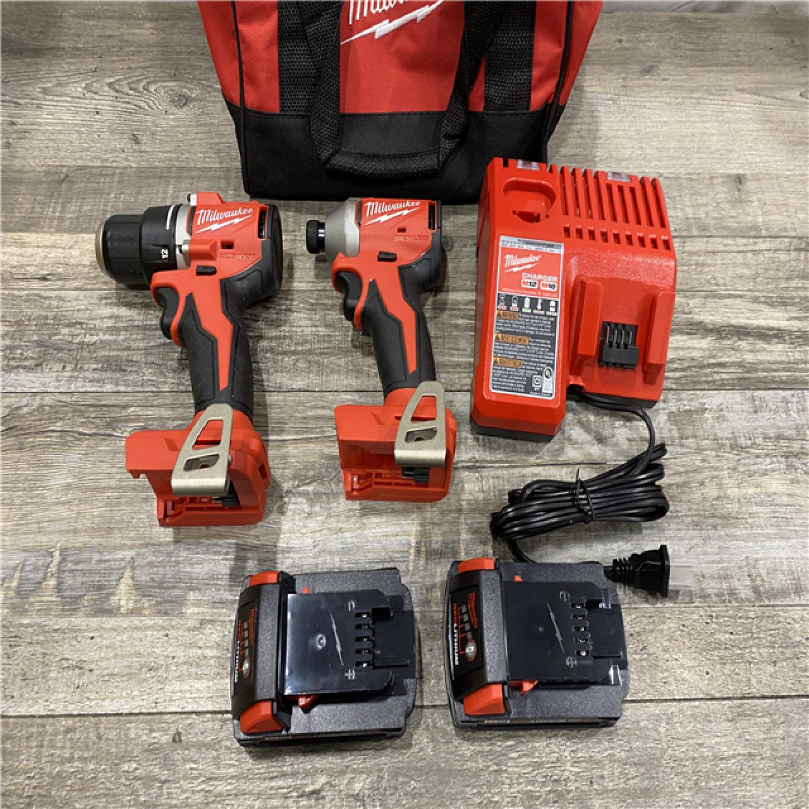 AS-IS Milwaukee 18V Lithium-Ion Brushless Cordless Compact Drill/Impact Combo Kit