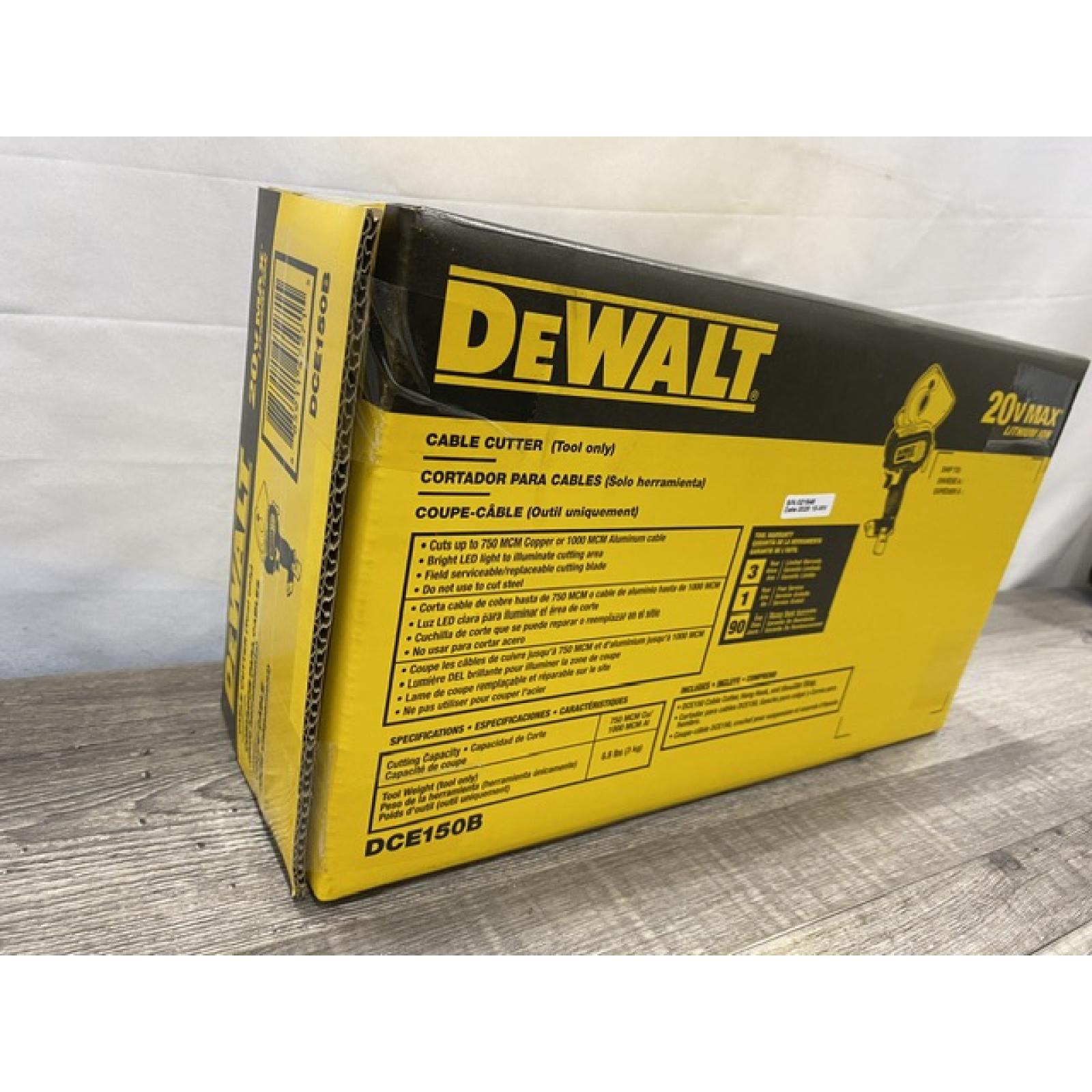 NEW - DEWALT 20V MAX Cordless Electrical Cable Cutting Tool (Tool Only)