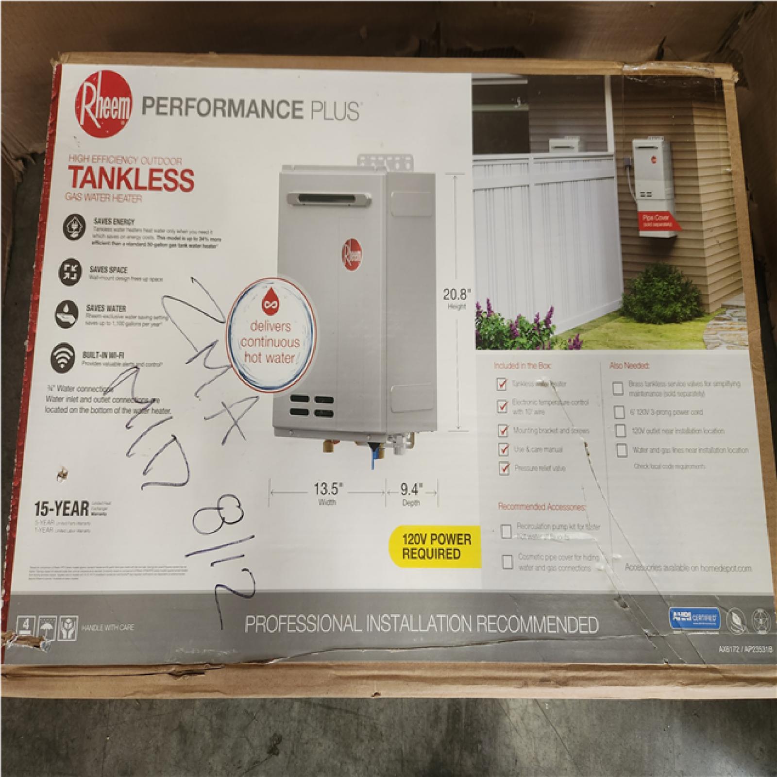 Phoenix NEW Rheem Performance Plus 8.4 GPM Smart Non-Condensing Outdoor Natural Gas Tankless Water Heater