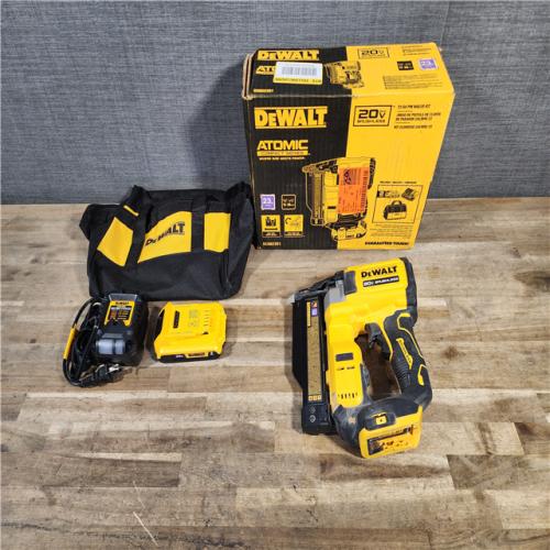 HOUSTON LOCATION - AS-IS DEWALT ATOMIC 20V MAX Lithium Ion Cordless 23 Gauge Pin Nailer Kit with 2.0Ah Battery and Charger