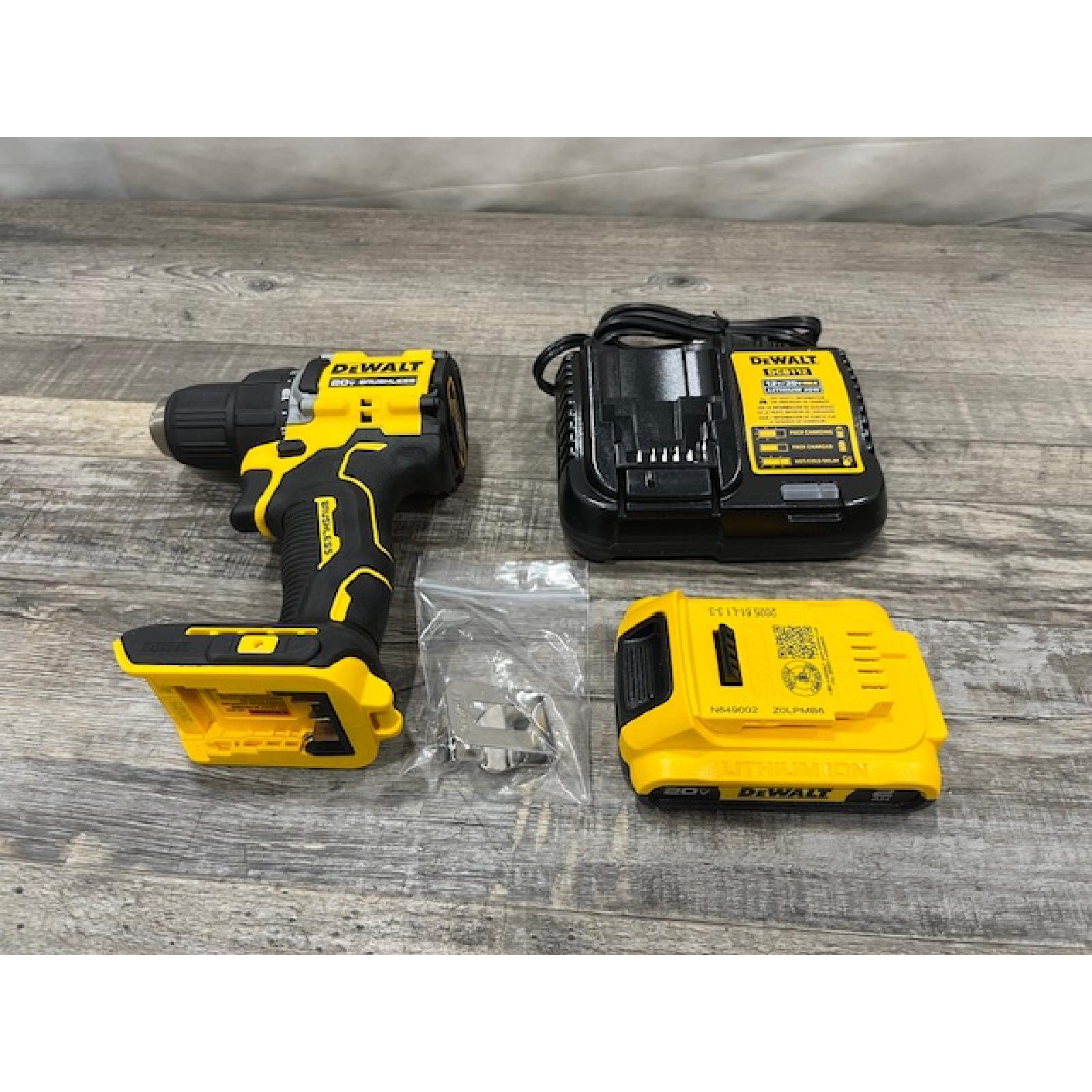 AS-IS DEWALT Atomic 20V Lithium-Ion Cordless Compact 1/2 in. Drill/Driver Kit