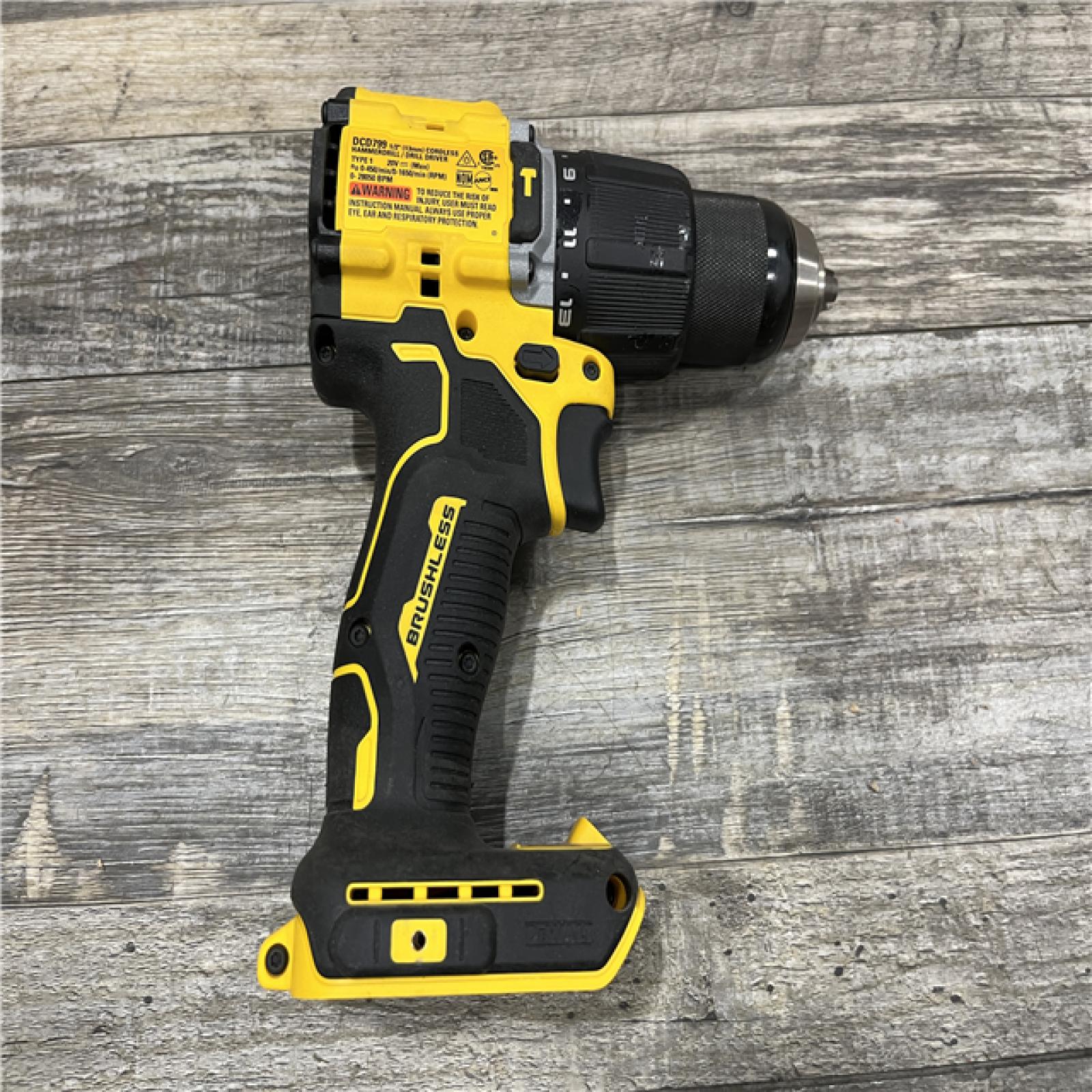 AS-IS DEWALT ATOMIC 20-Volt MAX Brushless Cordless 1/2 in. Hammer Drill (Tool-Only)