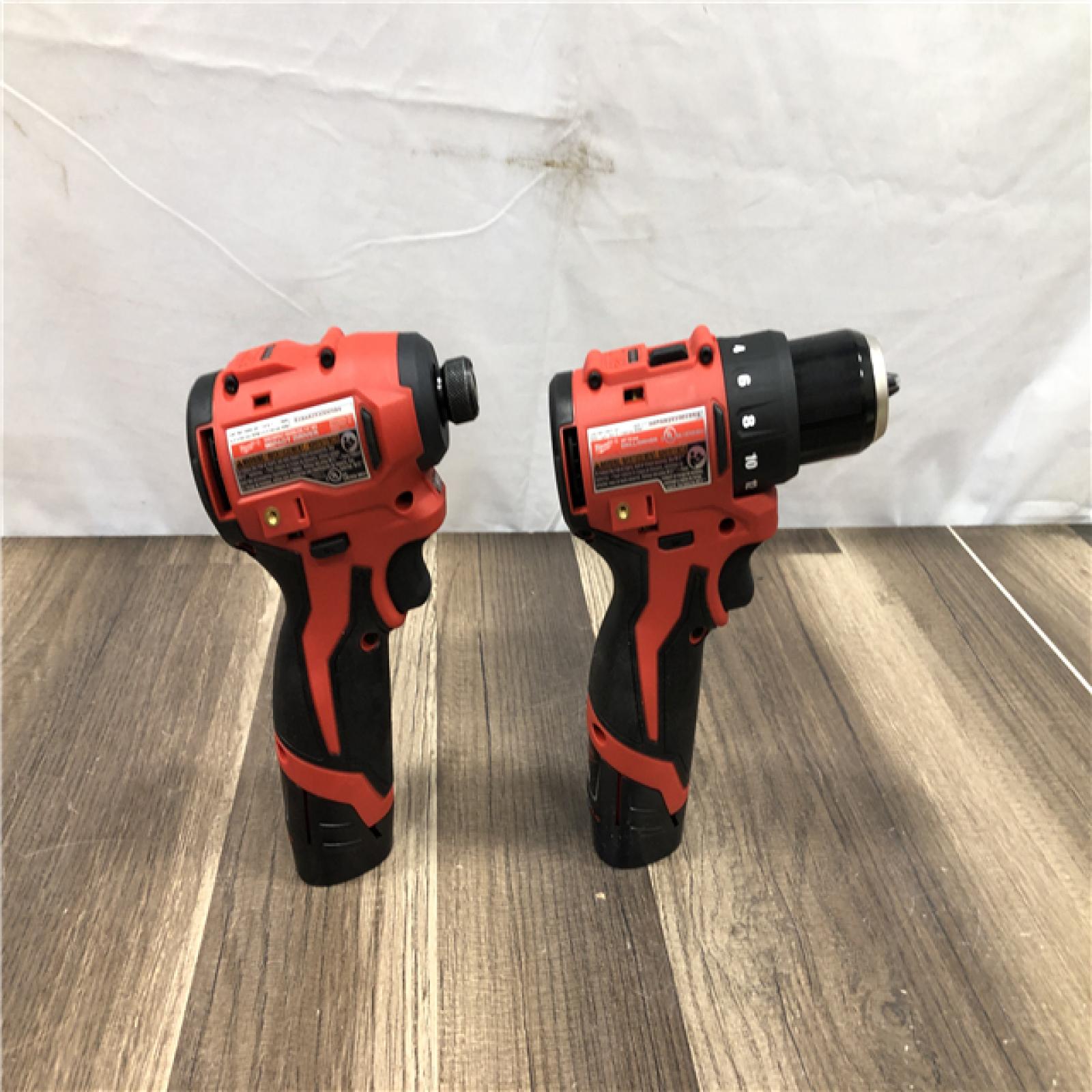 AS-IS Milwaukee 12-Volt Lithium-Ion Brushless Cordless Subcompact Drill and Impact Driver Combo Kit