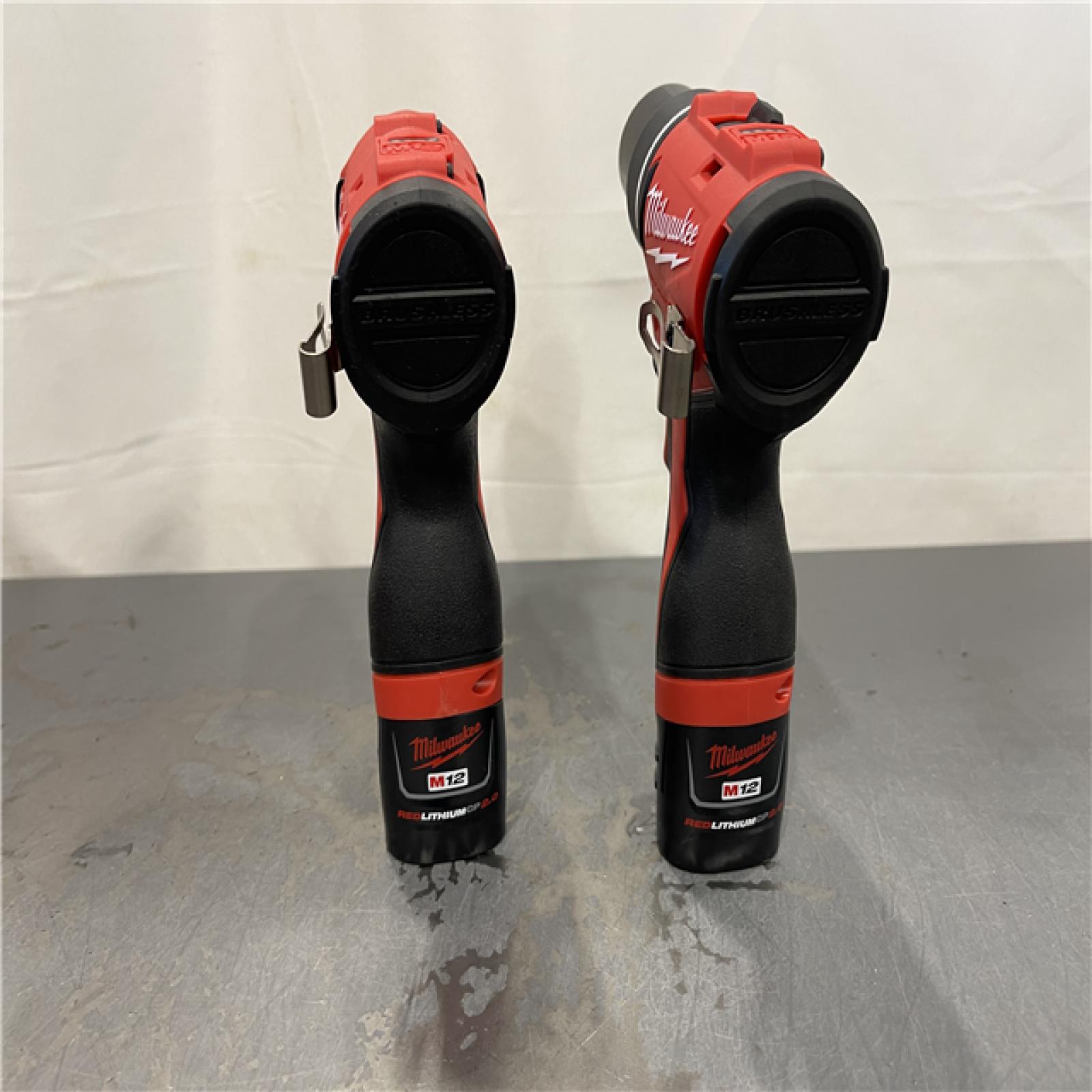 AS-IS - Milwaukee M12 12-Volt Lithium-Ion Brushless Cordless Subcompact Drill and Impact Driver Combo Kit