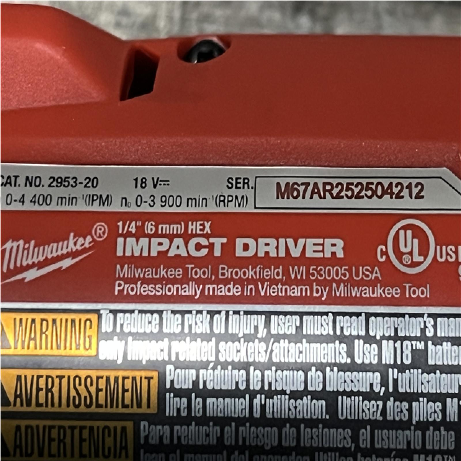AS-IS Milwaukee FUEL 18V Lithium-Ion Brushless Cordless 1/4 in. Hex Impact Driver Kit