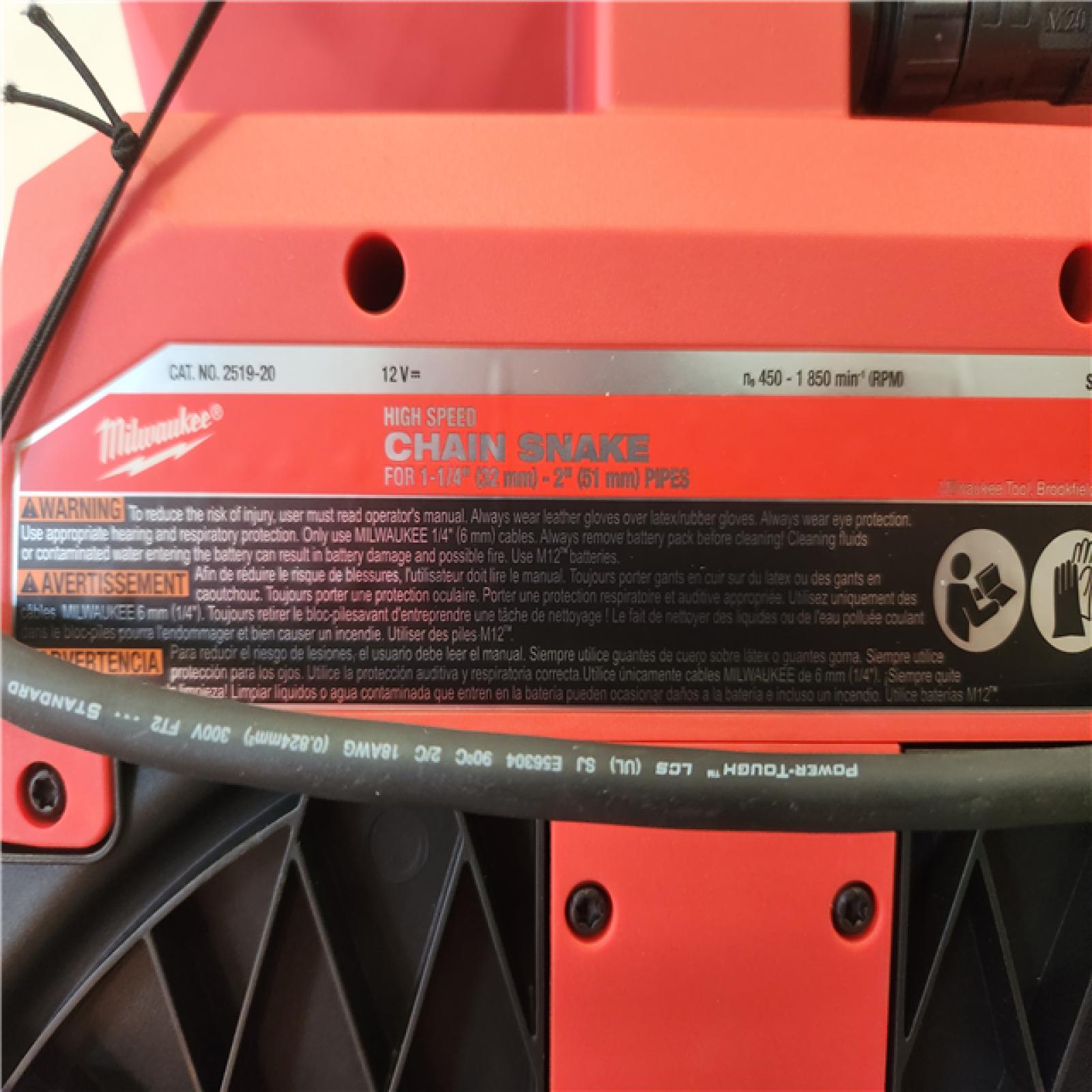 Phoenix NEW Milwaukee M12 FUEL High Speed Chain Snake for 1-1/4 in.-2 in. Pipes