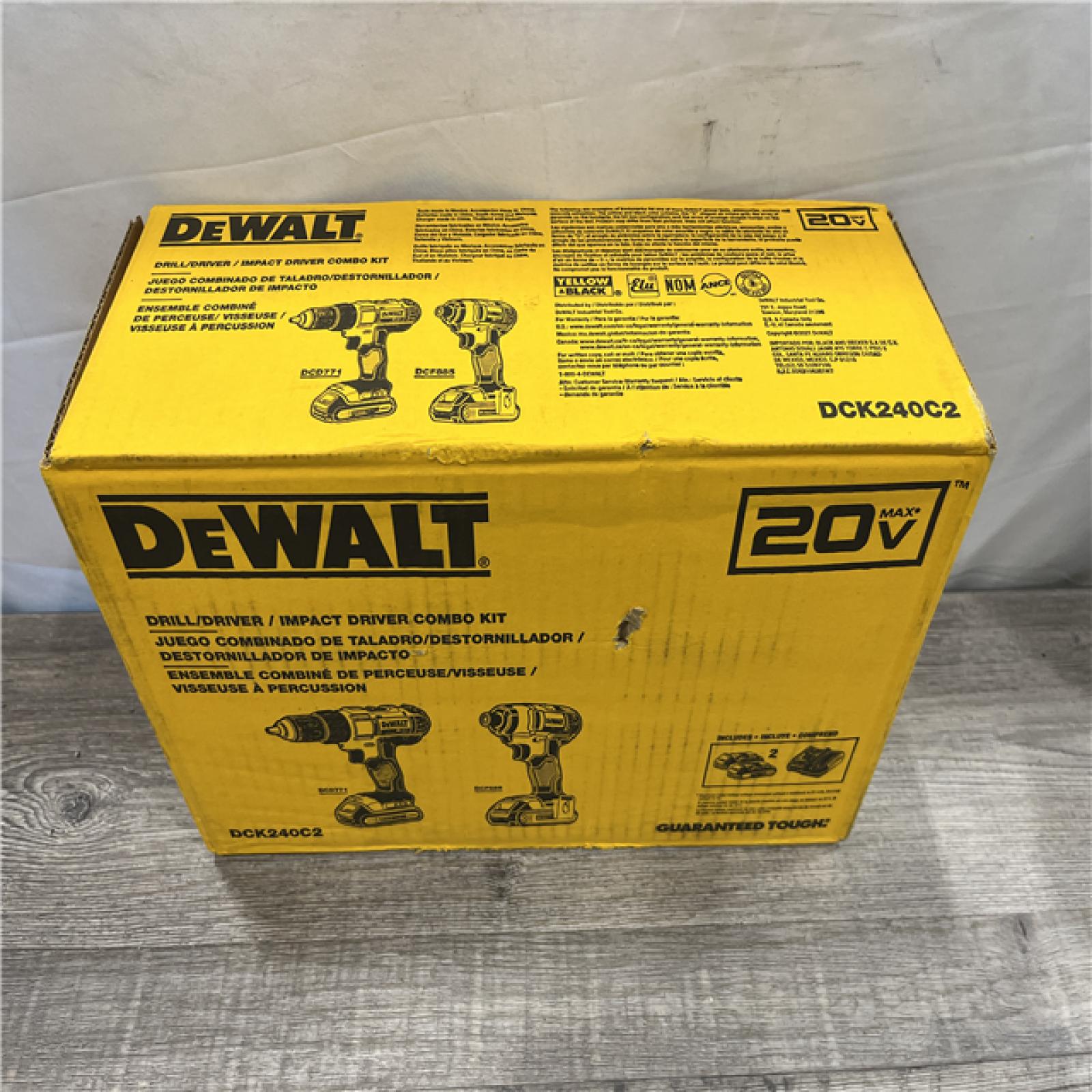 NEW - DEWALT 20V MAX Cordless Drill/Impact 2 Tool Combo Kit