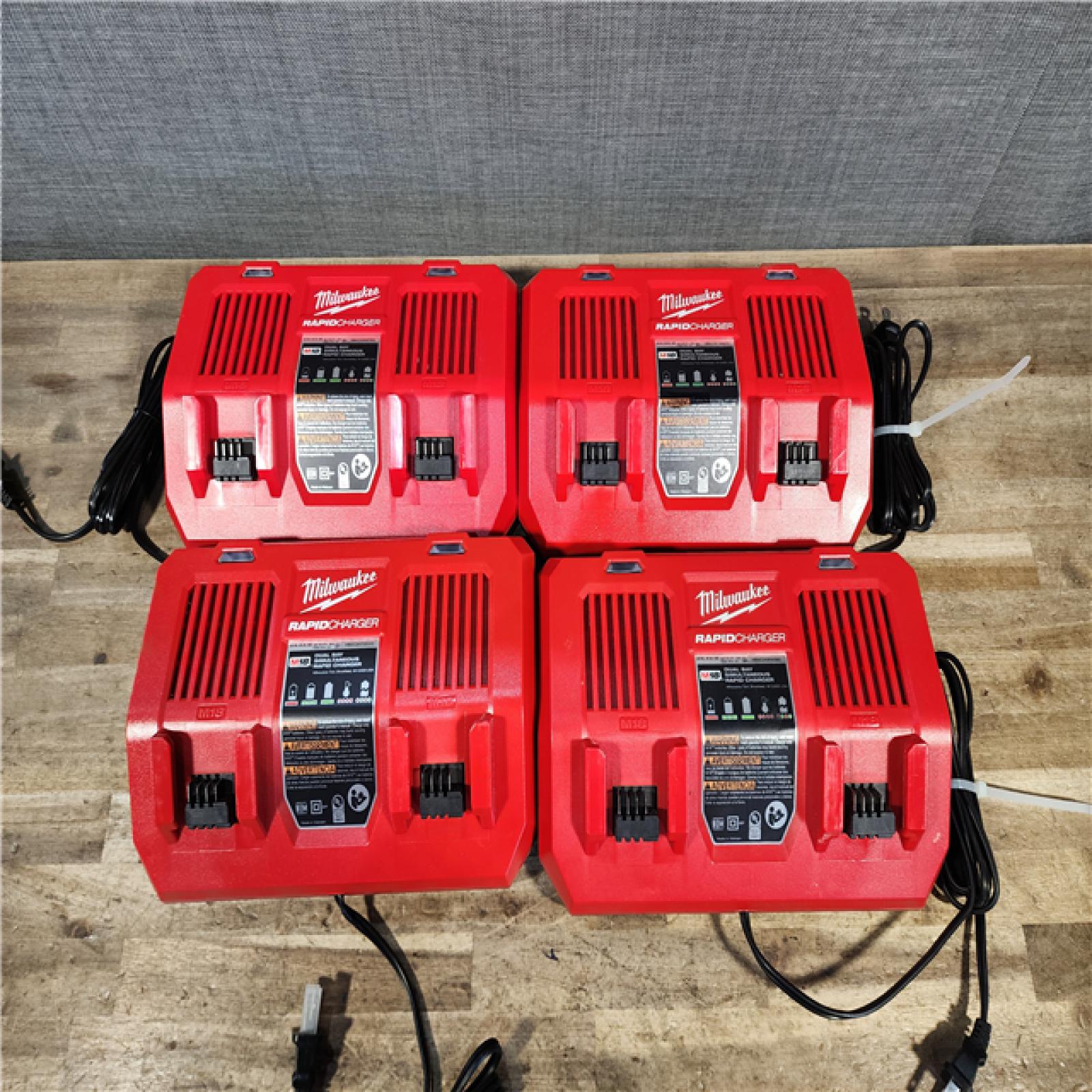 HOUSTON LOCATION - AS-IS MILWAUKEE BATTERY CHARGER PACK QTY - 4