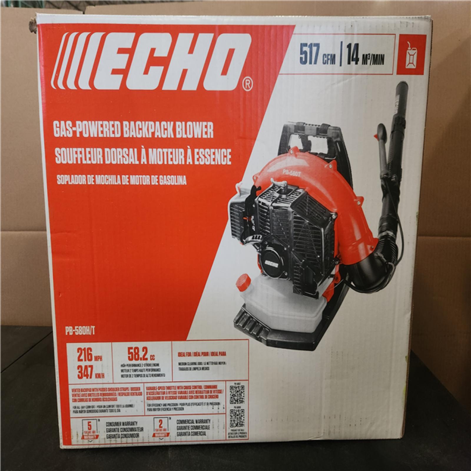Phoenix NEW ECHO 216 MPH 517 CFM 58.2cc Gas 2-Stroke Backpack Leaf Blower with Tube Throttle