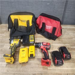 Houston Location AS-IS Milwaukee Drill and Batteries QTY/2 and DeWalt Impact and Batteries with Charger