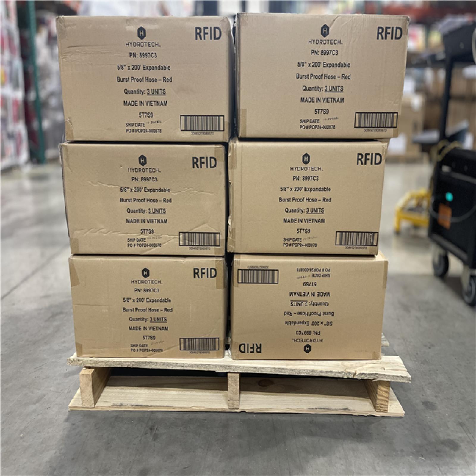 DALLAS LOCATION - NEW! HYDROTECH 5/8 In Diameter X 200 Ft Length Heavy Duty Expandable Garden Hose -(36 UNITS)