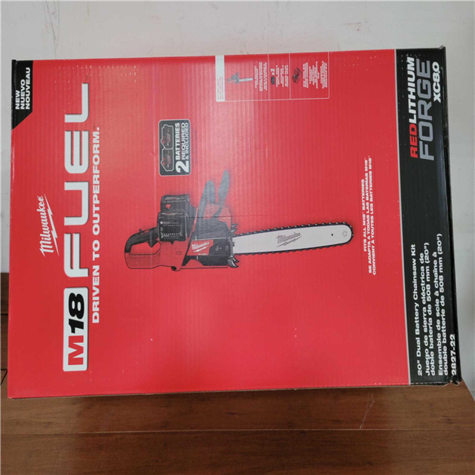 California NEW Milwaukee 20 Dual Battery Chainsaw Kit  Includes (2) Batteries & Charger