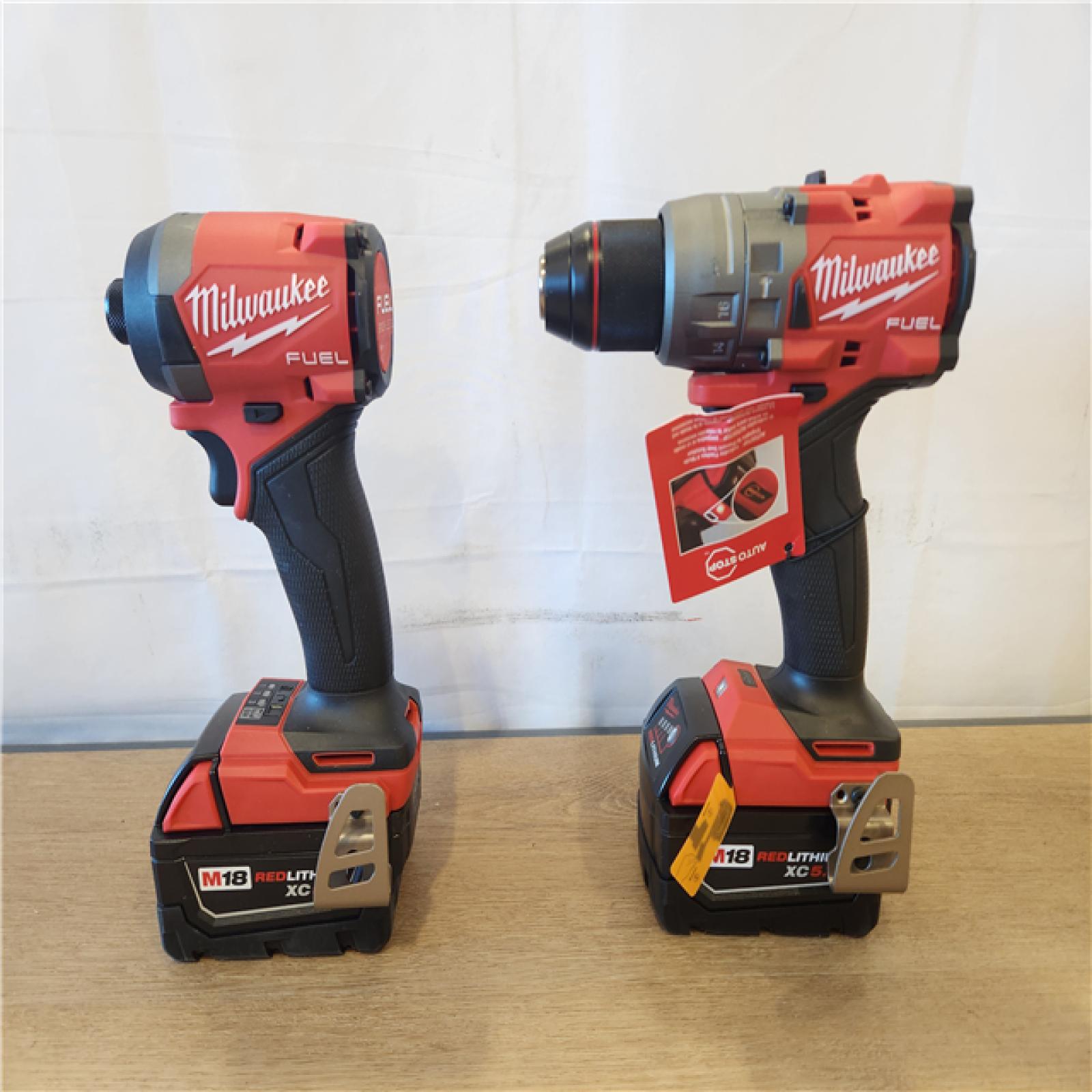 AS-IS- Milwaukee FUEL 18V Lithium-Ion Brushless Cordless Hammer Drill and Impact Driver Combo Kit