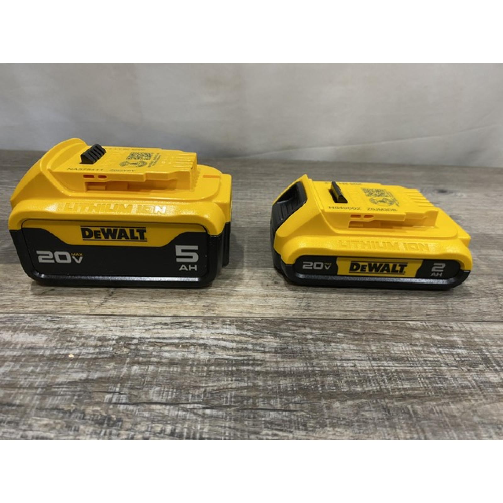 AS-IS DEWALT 20V MAX Lithium-Ion Battery Kit with 5.0Ah and 2.0Ah Battery and Charger