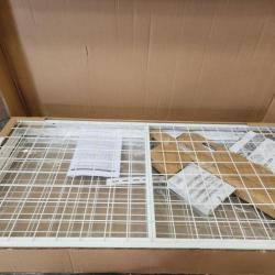 Phoenix NEW FLEXIMOUNTS OHK Series 48 in. W x 72 in. D x 22-40 in. H White Ceiling Mounted Overhead Garage Storage Rack with Accessory Hooks