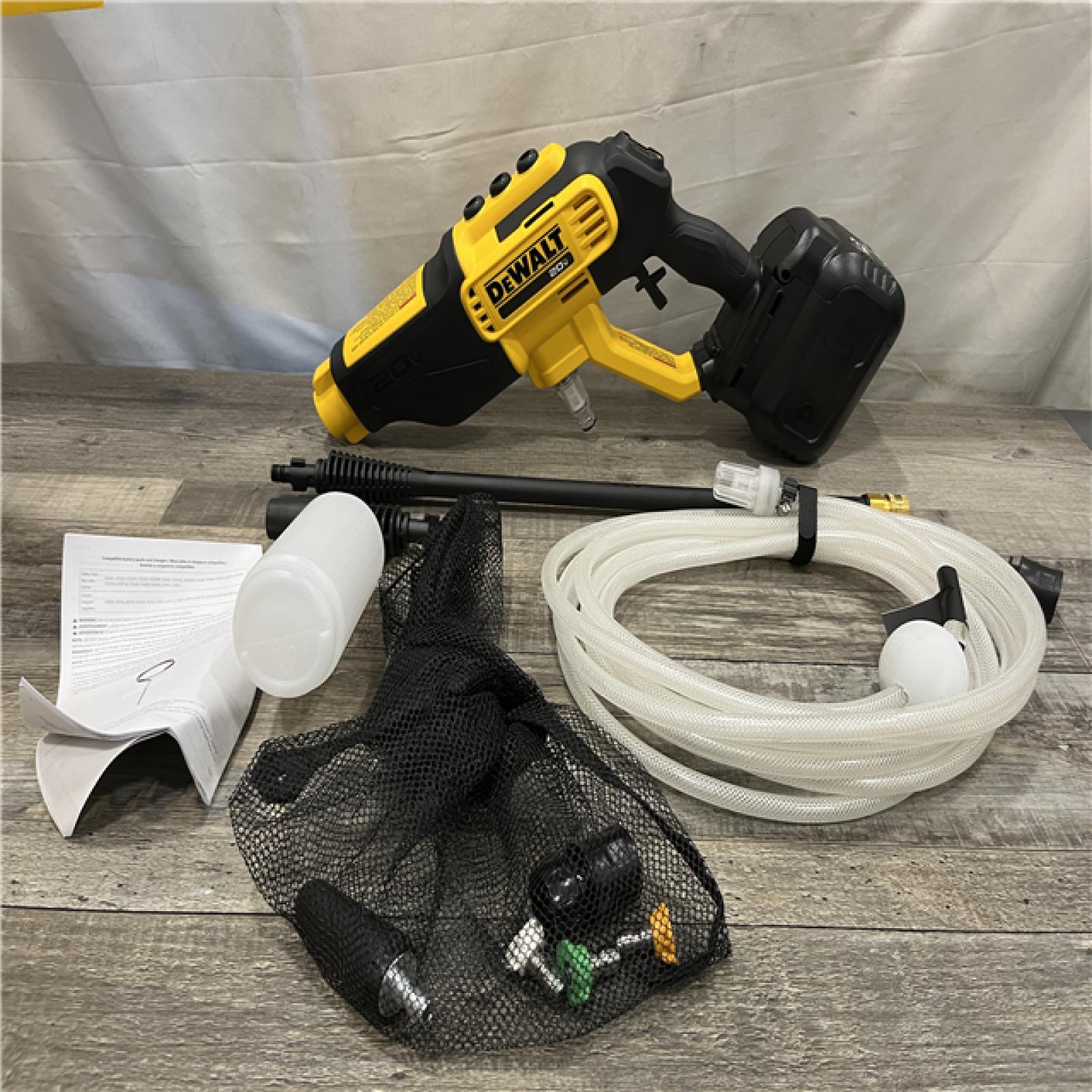 AS-IS DEWALT 20V MAX 550 PSI 1.0 GPM Cold Water Cordless Power Cleaner with 4-Nozzles (Tool Only)