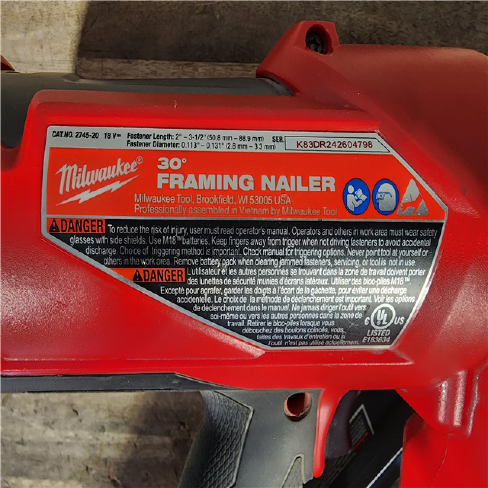 HOUSTON LOCATION - AS-IS M18 FUEL 3-1/2 in. 18-Volt 30-Degree Lithium-Ion Brushless Cordless Framing Nailer (Tool-Only)