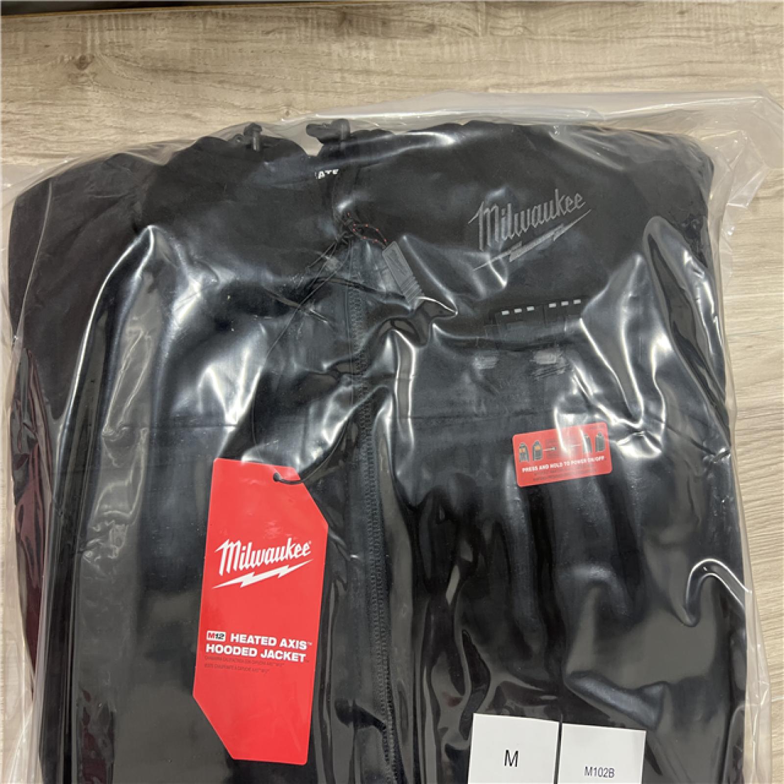 AS-IS Men's Medium M12 12V Lithium-Ion Cordless AXIS Black Heated Jacket Kit with (1) 3.0 Ah Battery and Charger