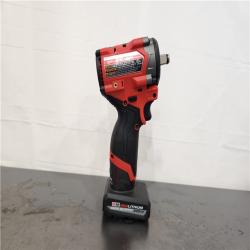 AS-IS- Milwaukee FUEL 12V Li-Ion Brushless Cordless Stubby 1/2 in. Impact Wrench Kit