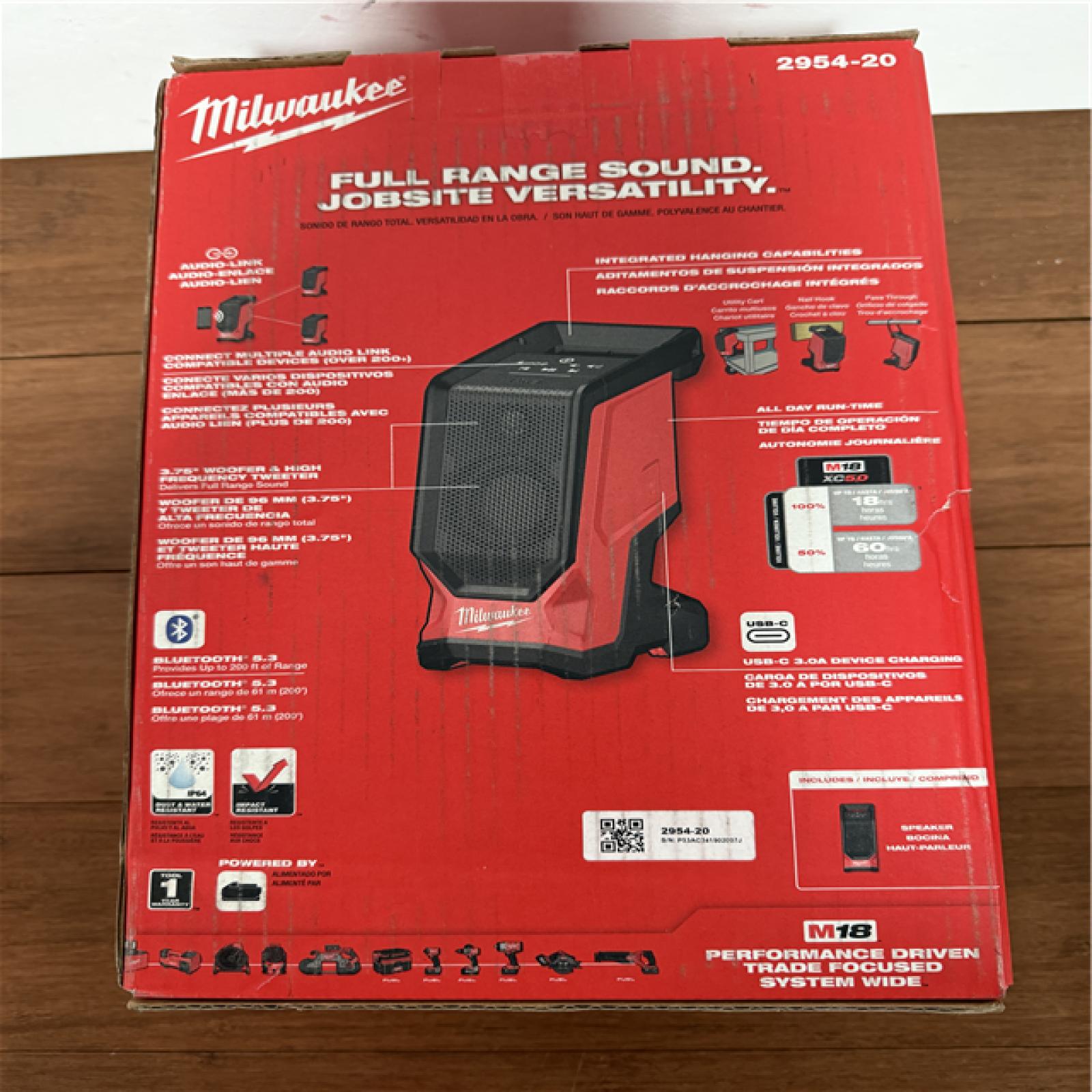 California NEW/Sealed Box Milwaukee Bluetooth Jobsite Speaker