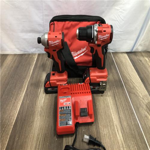AS-IS Milwaukee 18-Volt Lithium-Ion Brushless Cordless Compact Hammer Drill/Impact Combo Kit