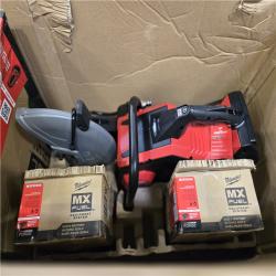 DALLAS LOCATION -Milwaukee MX FUEL Lithium-Ion 14 in. Cut Off Saw Kit with RAPIDSTOP Brake w/ (2) FORGE XC8.0 Batteries & (1) MX FUEL Super Charger