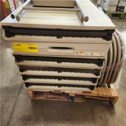 Phoenix HDX 8 ft. Rectangle Almond Resin Top Folding Utility Table Seats 8 Pallet (6-Tables) (6-Chairs)