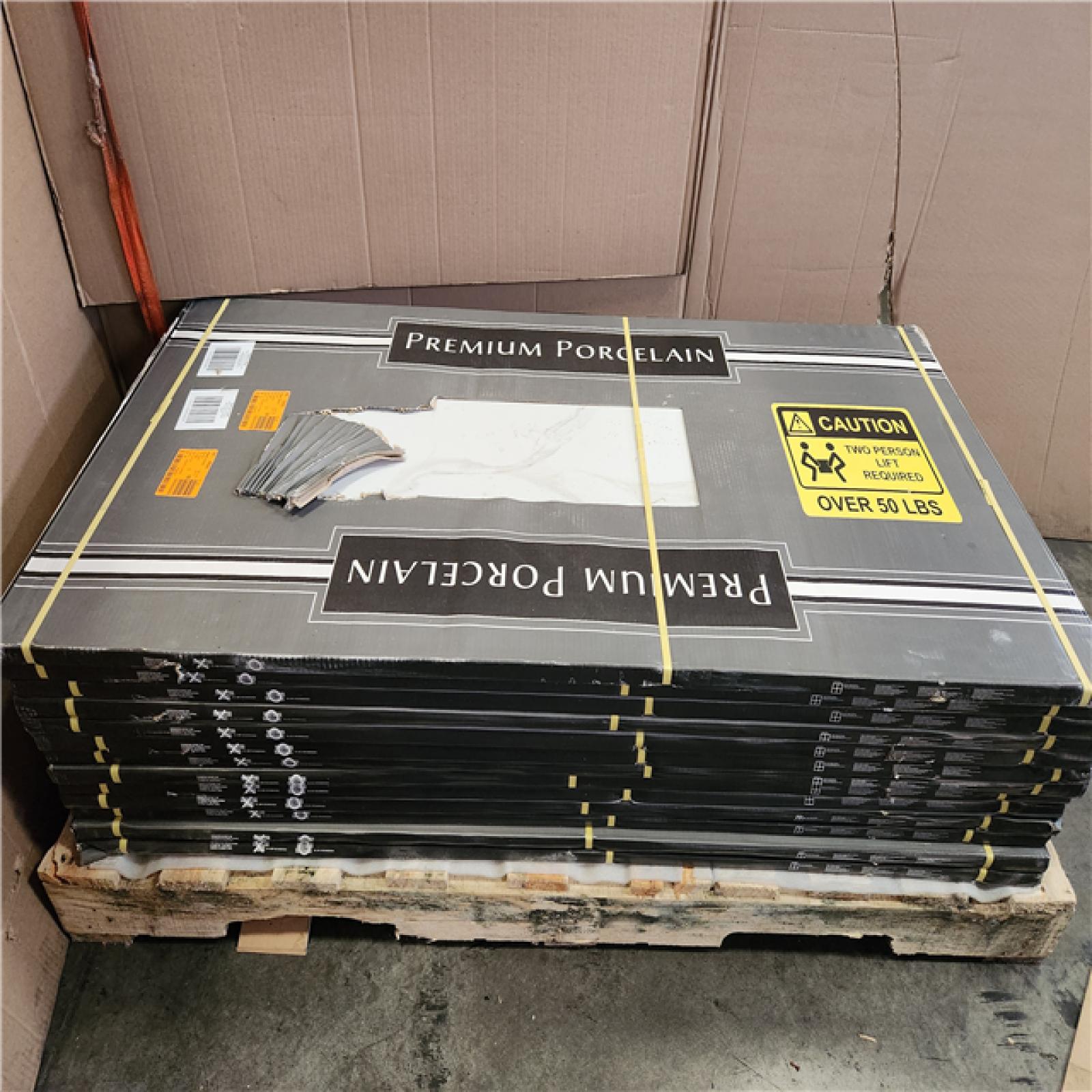 Phoenix Location AS-IS MSI Milos White 24 in. x 48 in. Polished Porcelain Stone Look Floor and Wall Tile (208 sq. ft. /13 Case)