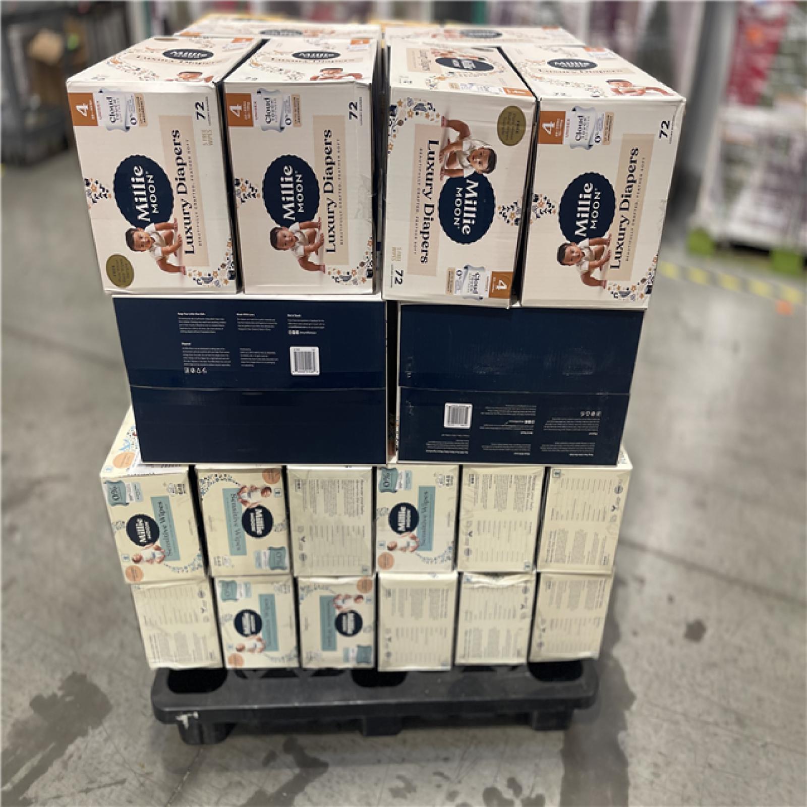 DALLAS LOCATION - BULLSEYE MIXED WIPES AND DIPER PALLET -(48 UNITS)