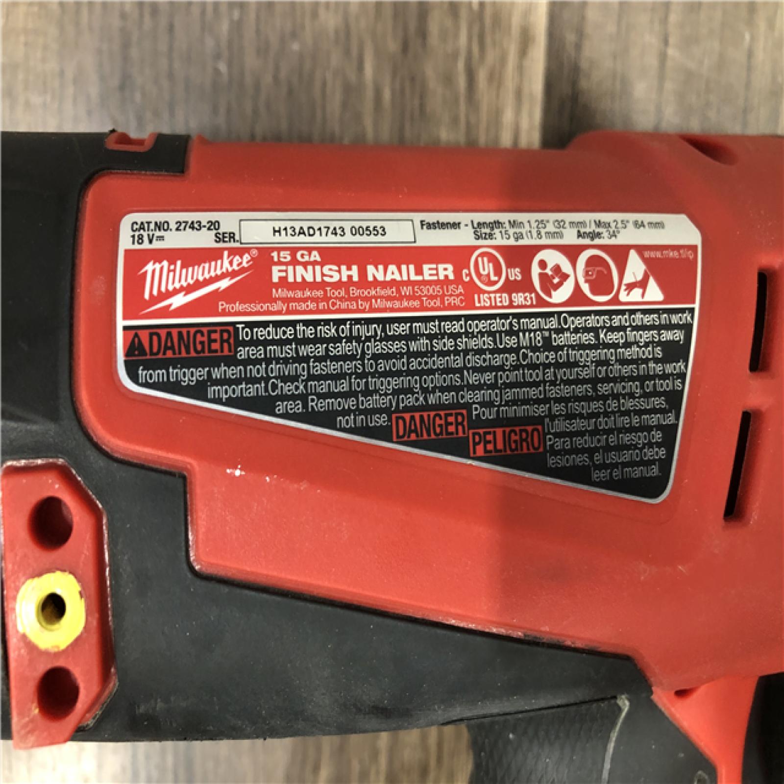 AS-IS M18 FUEL 18-Volt Lithium-Ion Brushless Cordless 15-Gauge Angled Finish Nailer (Tool Only)
