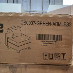 Phoenix AS-IS Uixe 118 in. Square Arm 3-Piece Corduroy Upholstered U-Shaped Sectional Sofa in. Green