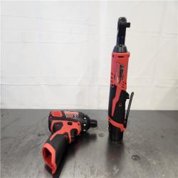 AS-IS- Milwaukee M12 Brushed Cordless 3/8 in. Ratchet and Screwdriver (2-Tool) Combo Kit