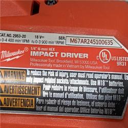 AS-IS Milwaukee FUEL 18V Lithium-Ion Brushless Cordless 1/4 in. Hex Impact Driver Kit