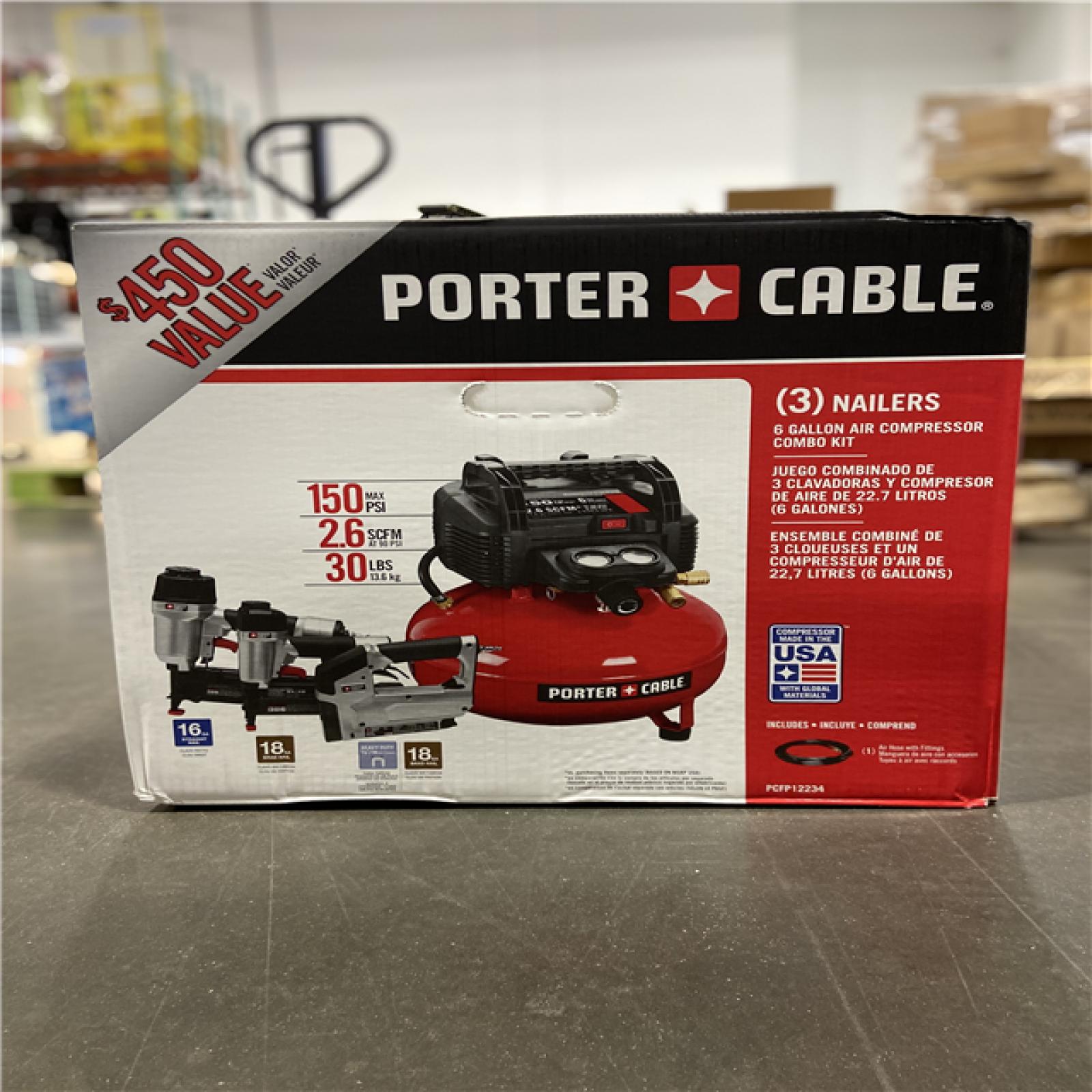 NEW! - Porter Cable 3-Tool and Compressor Combo Kit