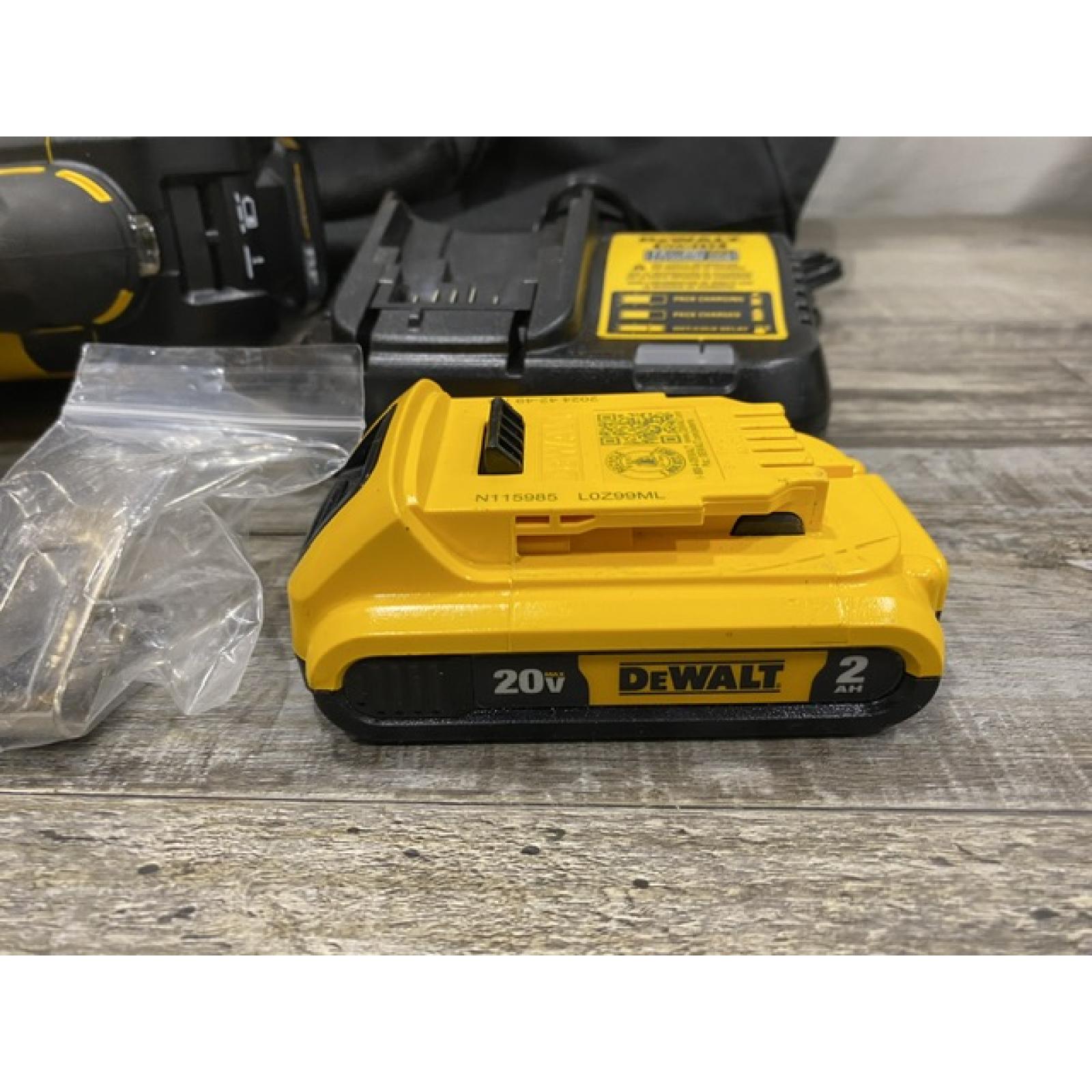 AS-IS DEWALT 20V MAX Lithium-Ion 15-Degree Electric Cordless Roofing Nailer Kit