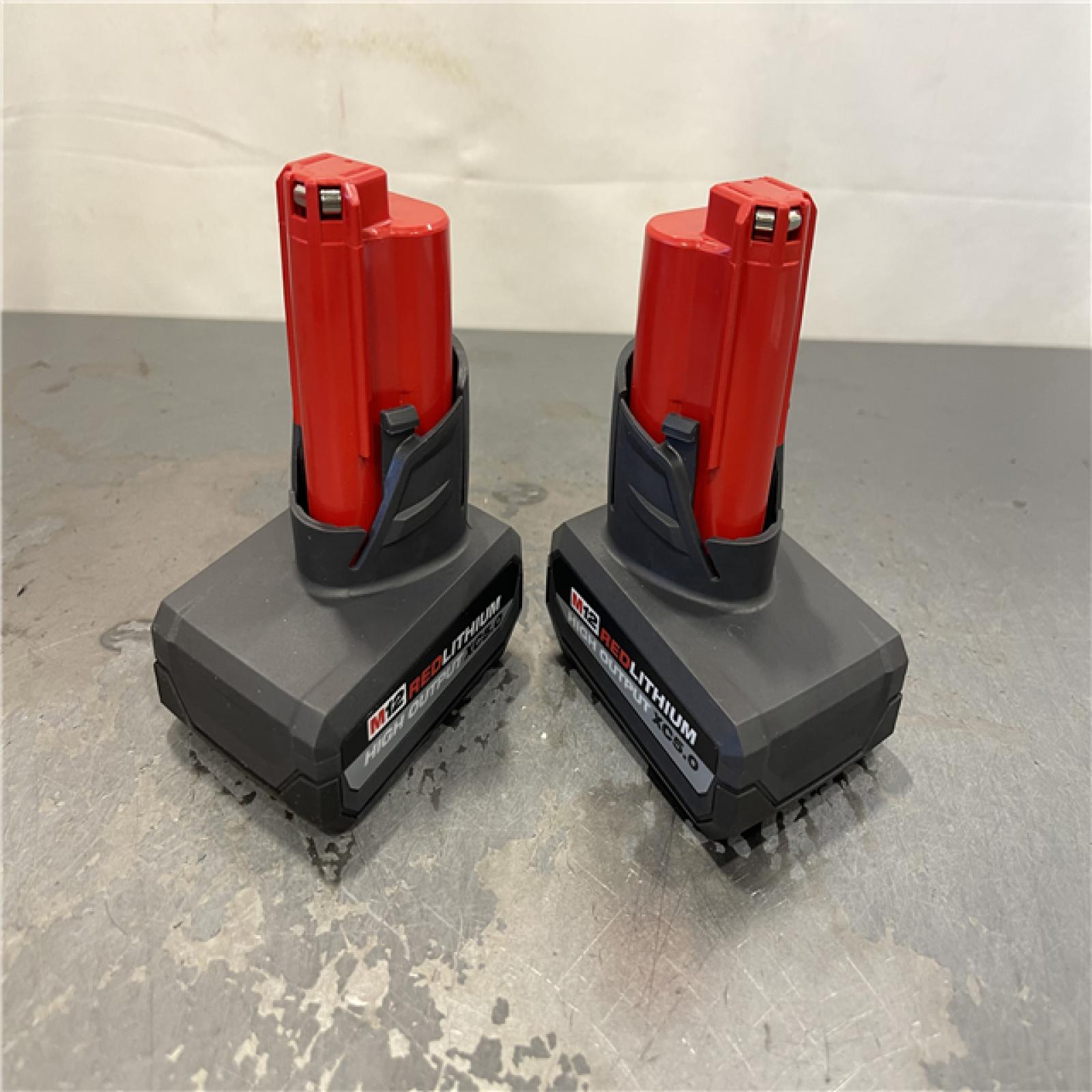 AS-IS - Milwaukee M12 12V Lithium-Ion XC High Output 5.0 Ah Battery Pack (2-Pack) Starter Kit with Charger