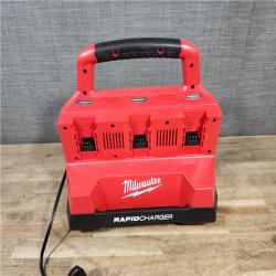 HOUSTON LOCATION - AS-IS Milwaukee 18-Volt Lithium-Ion Battery Pack (2) 5.0Ah and High Output Battery Pack (2) 6.0Ah with PACKOUT 6-Port Rapid Charger