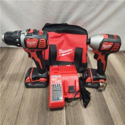 AS-IS- Milwaukee 18V Cordless Brushed 2-Tool Drill/Driver and Impact Driver Kit