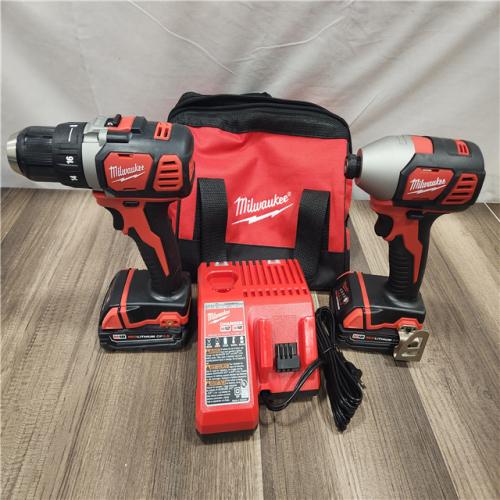 AS-IS- Milwaukee 18V Cordless Brushed 2-Tool Drill/Driver and Impact Driver Kit