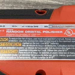 AS-IS Milwaukee  FUEL18V Lithium-Ion Brushless Cordless 15MM DA Polisher (Tool-Only)