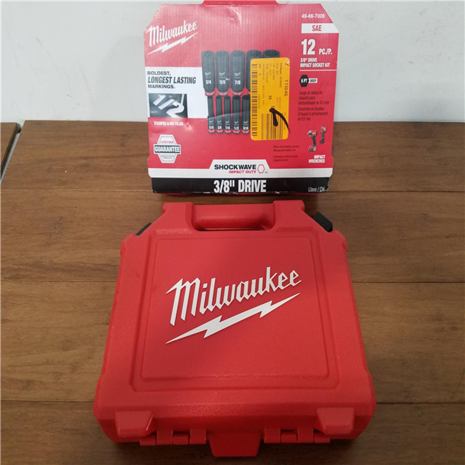 California AS-IS Milwaukee 12 piece 3/8 Drive Impact Socket Kit w/Case