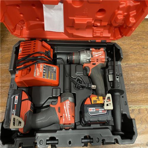 AS-IS MILWAUKEE M18 FUEL 18V Lithium-Ion Brushless Cordless Hammer Drill and Impact Driver Combo Kit (2-Tool) with 2 Batteries