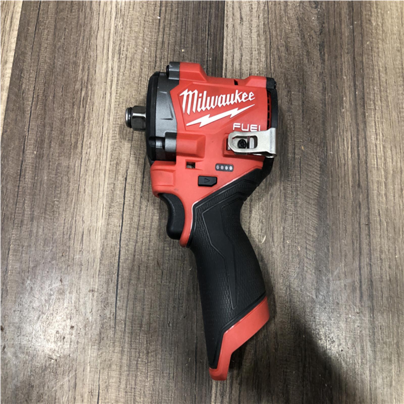 AS-IS Milwaukee FUEL 12V Lithium-Ion Brushless Cordless Stubby 1/2 in. Impact Wrench (Tool-Only)