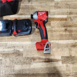 HOUSTON LOCATION - AS - IS Milwaukee 18-Volt Lithium-Ion Compact Brushless Cordless 1/4 in. Impact Driver Kit