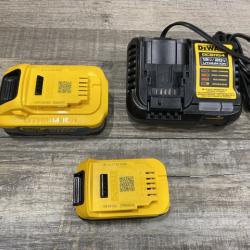 AS-IS DEWALT 20V MAX XR POWERSTACK Lithium-Ion Battery Starter Kit with 5.0Ah and 1.7Ah Batteries and Charger