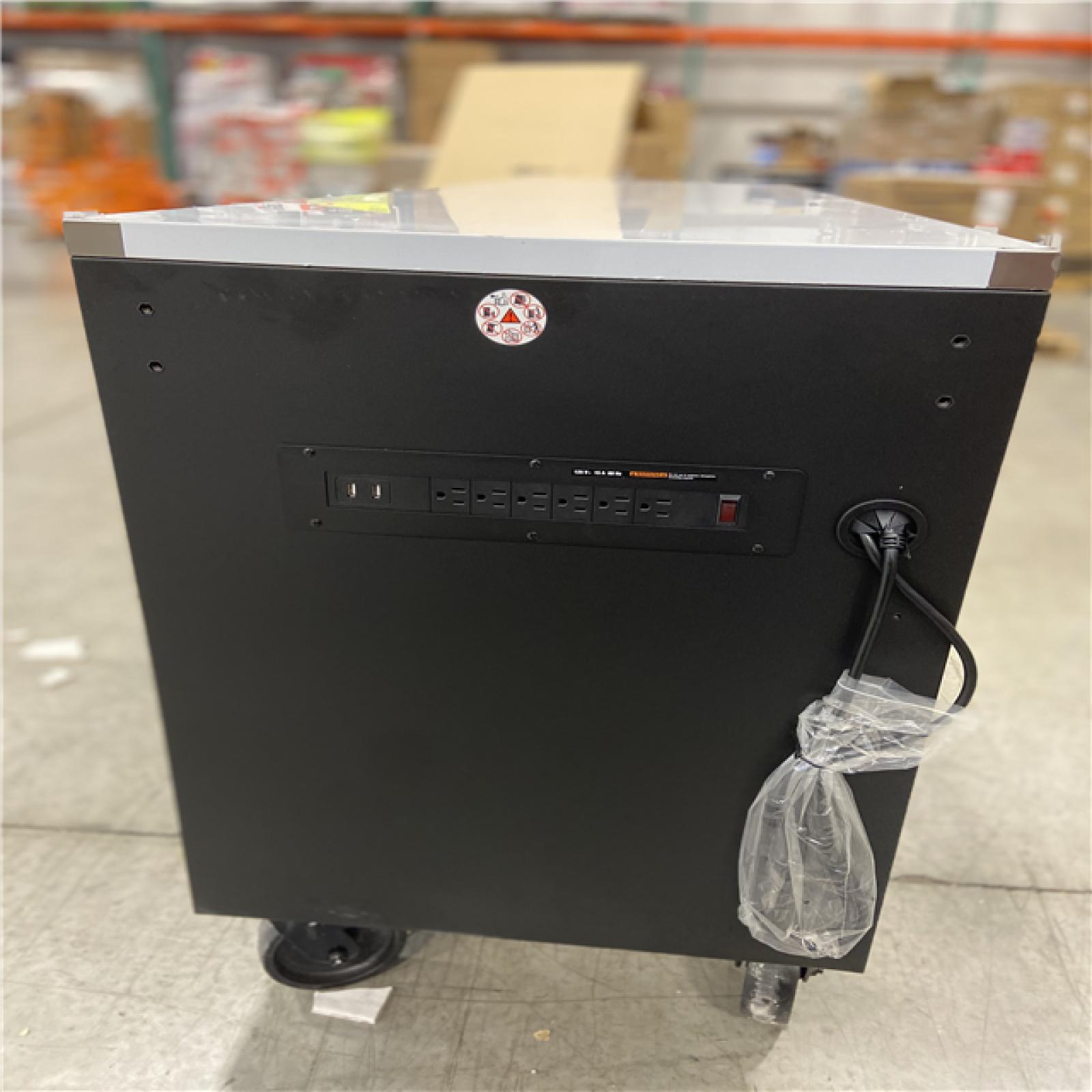 DALLAS LOCATION - Tool Storage 84 in. W x 24 in. D Heavy Duty Mobile Workbench Tool Chest with Stainless Steel Work Top in Matte Black