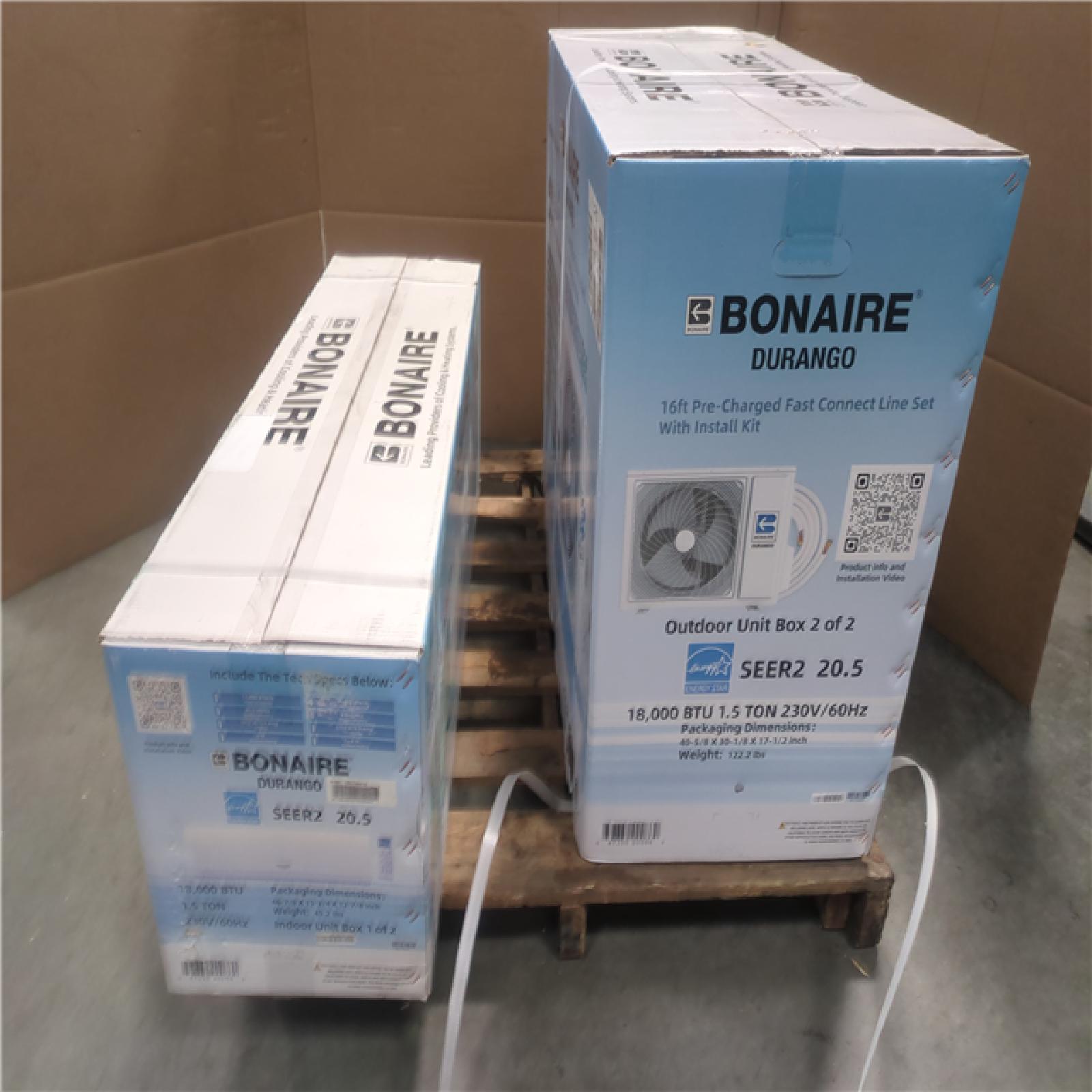 CALIFORNIA AS-IS NEW BONAIRE DUCTLESS MINI SPLIT HEATING AND COOLING UNIT